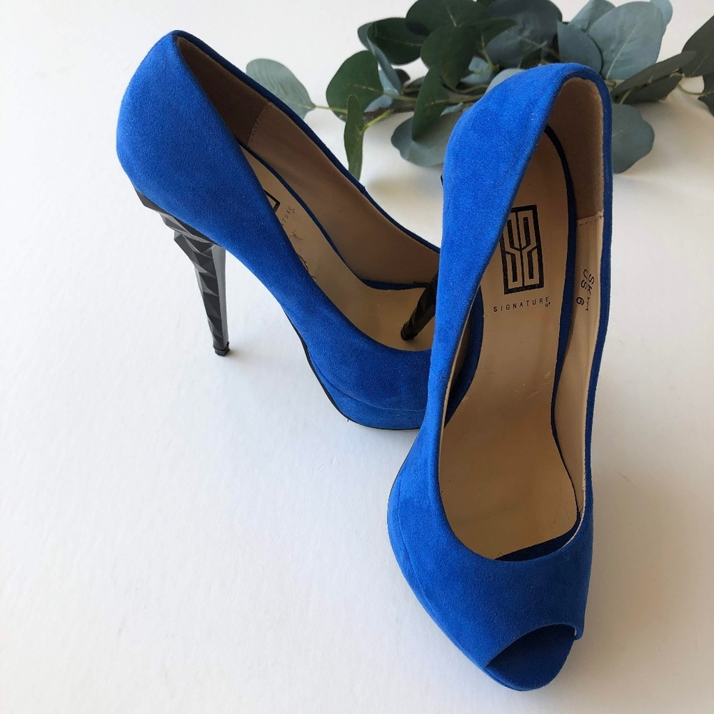 Signature Blue Suede Stiletto's